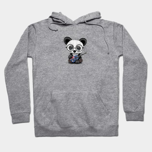 Baby Panda Playing Australian Flag Guitar Hoodie by jeffbartels